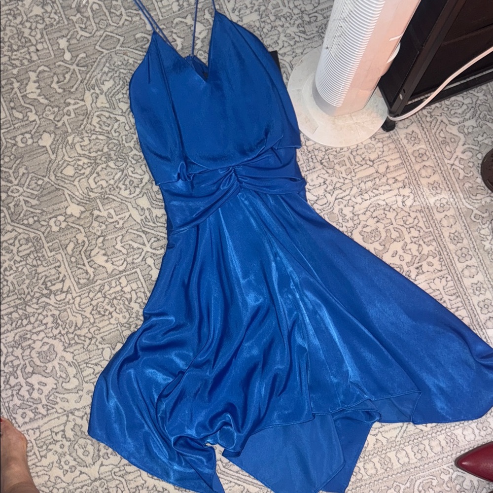 Aidan by Aidan Mattox Royal Blue Asymmetrical Dress